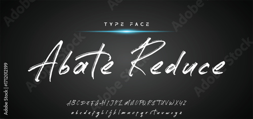 Hardest Brush Font. Hand Lettering Sketch Font. Vector Alphabet.