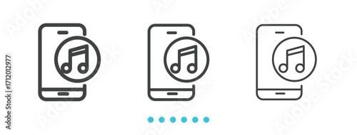 music player icon. Thin line icon vector