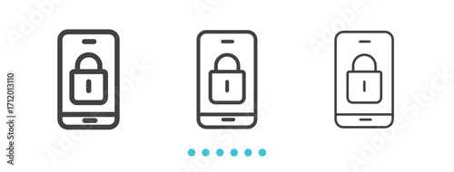 handphone locked icon. Thin line icon vector