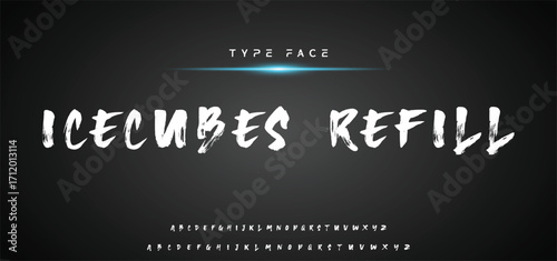 Hot brush alphabet duo. Vector script.