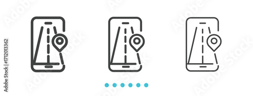 gps icon. Thin line icon vector