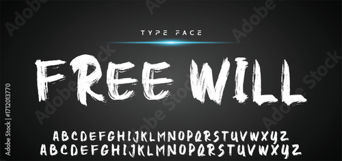 Hot brush alphabet duo. Vector script.
