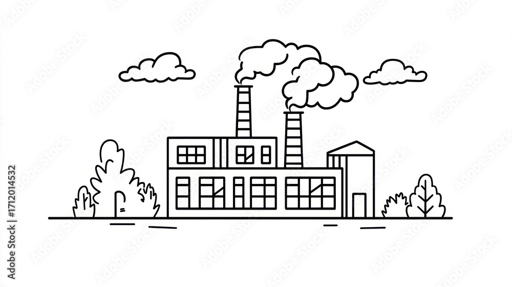 Obraz premium Simple factory illustration