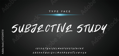 Hot brush alphabet duo. Vector script.