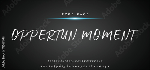Hot brush alphabet duo. Vector script.