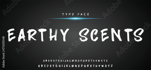 Hot brush alphabet duo. Vector script.