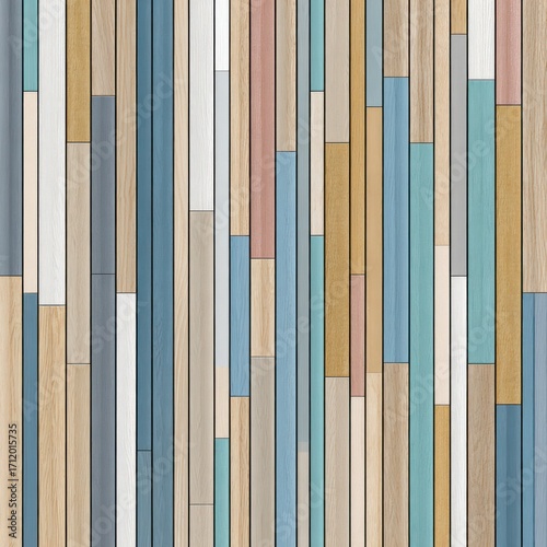pattern of vertical boards in soft rainbow colors