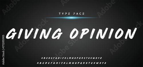 Hot brush alphabet duo. Vector script.