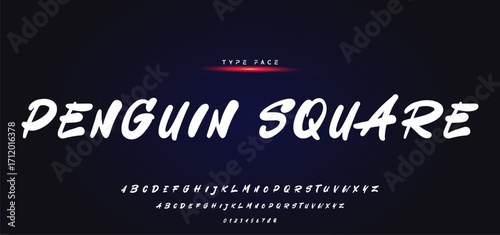 Hot brush alphabet duo. Vector script.