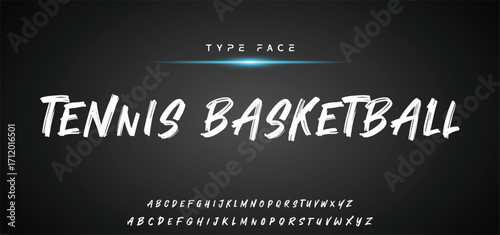 Hot brush alphabet duo. Vector script.