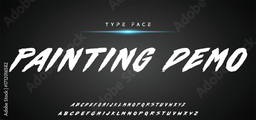 Hot brush alphabet duo. Vector script.
