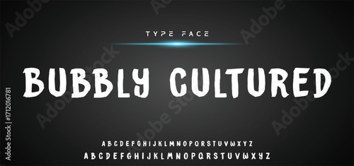 Hot brush alphabet duo. Vector script.