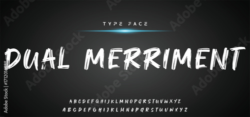 Hot brush alphabet duo. Vector script.