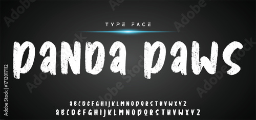 Hot brush alphabet duo. Vector script.