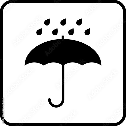 Art & Illuset of fragile package icons on transparent background, Keep dry packaging sign,Fragile, this way up, keep dry, recycle steel symbols, Upward icon illustration, stration Fragile box, cargo 