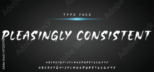 Hot brush alphabet duo. Vector script.