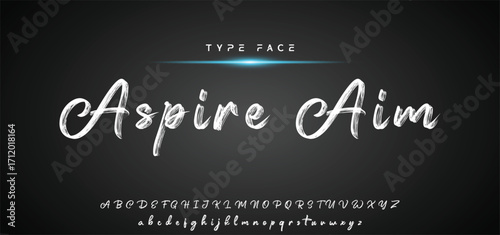 Hot brush alphabet duo. Vector script.