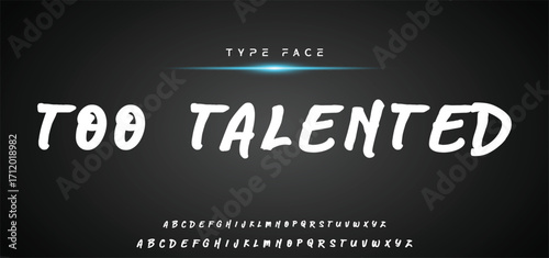 Hot brush alphabet duo. Vector script.
