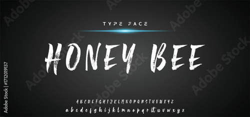 Hot brush alphabet duo. Vector script.