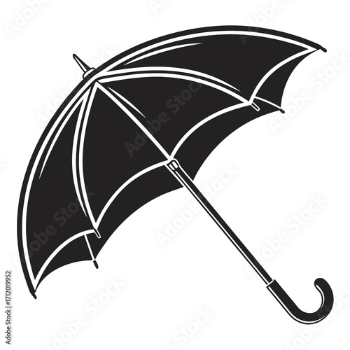 black umbrella vector illustration