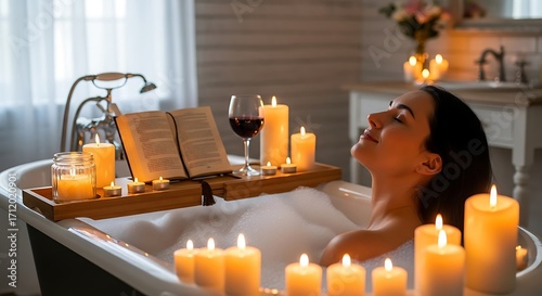 Wallpaper Mural Relaxing Bath With Candles. Torontodigital.ca