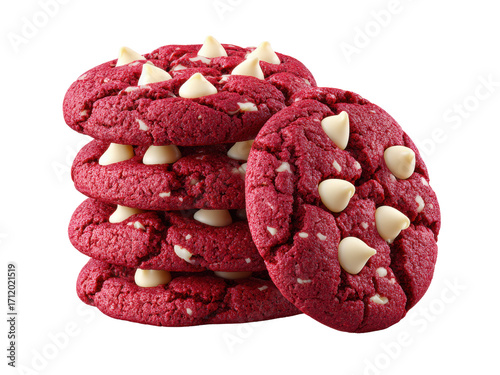 Decadent Red Velvet Cookies with Creamy White Chocolate Chips, a tempting treat for any sweet tooth.
