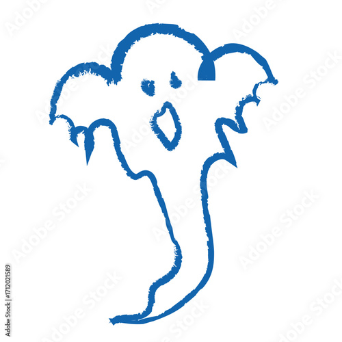 Ghost Doodle Spooky Halloween Illustration Vector
