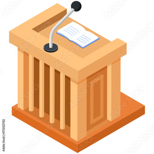 Podium Isometric Icon