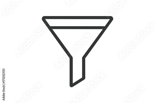 Sales funnel icon for marketing and conversion optimization. Vector graphic for business process, data filtering, and lead generation. Infographic element for apps and websites.