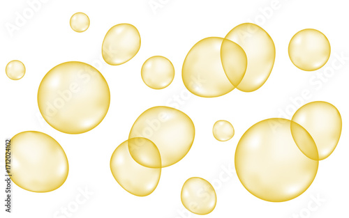 Yellow bubble on white background.