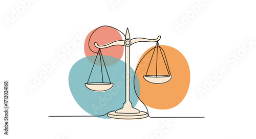 The visual representation of a balance scale symbolizing justice and legal proceedings and the importance of fairness and equality in the judicial system.