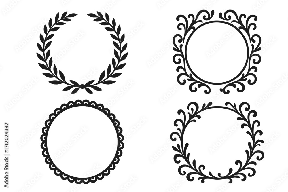 Obraz premium Lush Laurel and Ornate Corner Frames