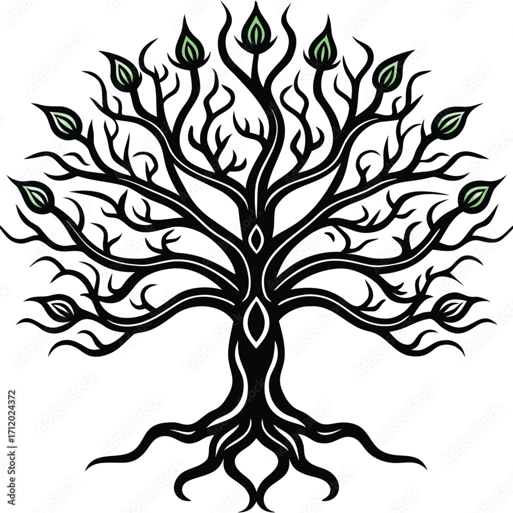 Obraz premium Tree vector, Tree design, Tree concept, Tree post, Tree cartoon, Tree icon, Tree template, Tree art, Tree topics, Tree doodle, Tree clipart