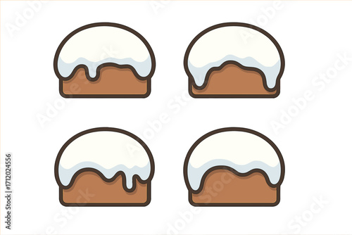 Snow-capped mountain peak icon, flat style vector illustration, cartoon landscape symbol with transparent background, nature travel adventure scene, outdoor winter environment design