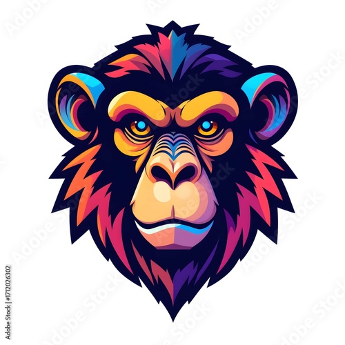 Wallpaper Mural Monkey head mascot. Vector illustration for your sport team mascot branding. Torontodigital.ca