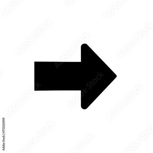 Black Right Arrow Icon A Simple Symbol of Direction and Navigation