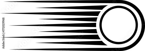 Single speed line black vector icon, fast motion effect element, dynamic streak acceleration graphic shape illustration. Speed action symbol. Superhero sign. Speed improvement chart boost power.