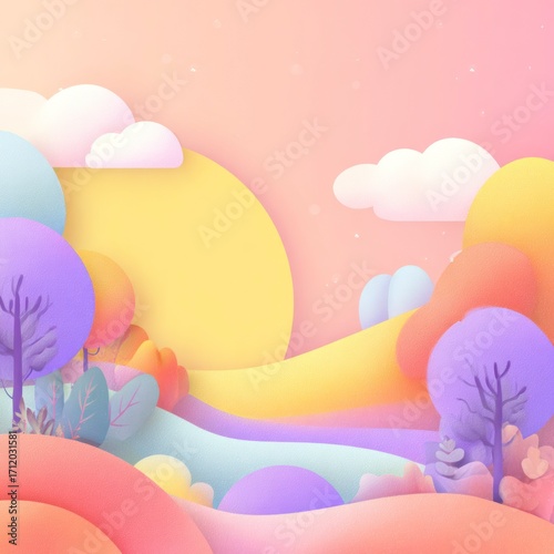happy pastel background for preschool illustration