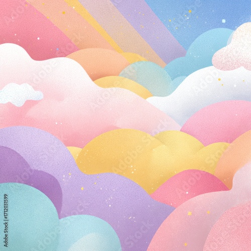 happy pastel background for preschool illustration