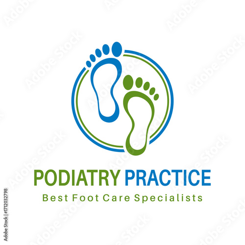 Podiatry practice logo vector illustration 