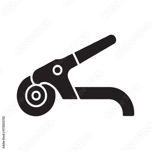 Solid tube cutter icon isolated on white background