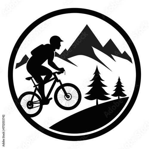 Mountain Biking Silhouette