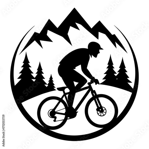Mountain Biking Silhouette