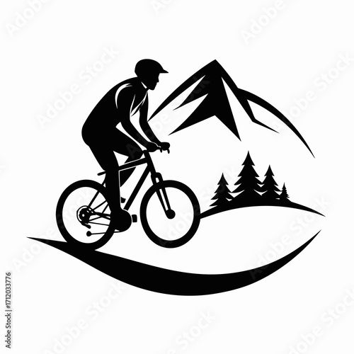 Mountain Biking Silhouette