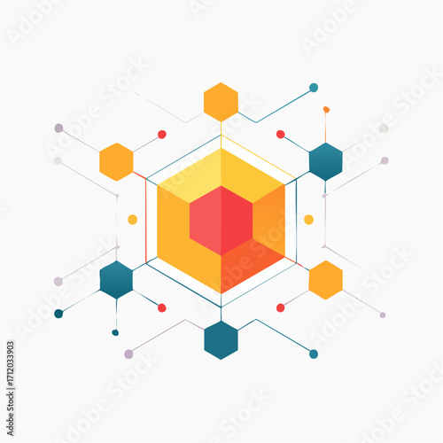 Illustration vectorielle texture hexagones futuristes