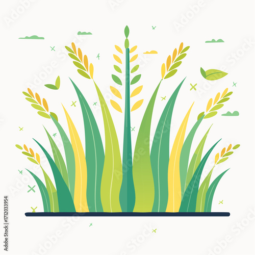 Illustration vectorielle texture herbe stylisée