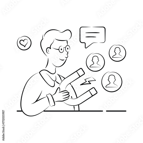Take a look at this amazing hand drawn illustration of customer attraction