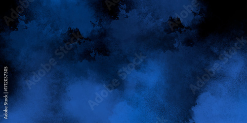 abstract cloud and vapor texture background. Black and blue smoke aquarelle smudge illustration smooth grungy smokey light pastel colors ink glow. blue color powder explosion	