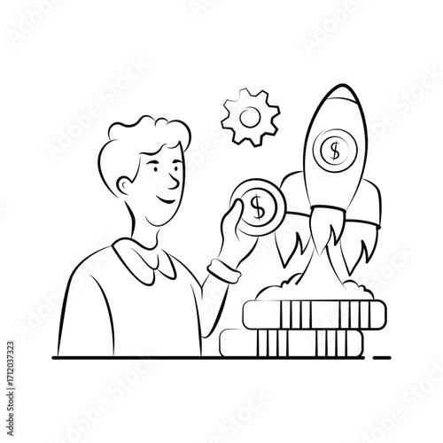 Take your hands on this amazing hand drawn illustration of startup illustration