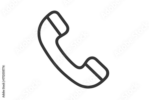 Telephone receiver linear icon. Old phone handset for a contact us page or a call button. Communication and conversation symbol. Vector outline graphic for customer service.